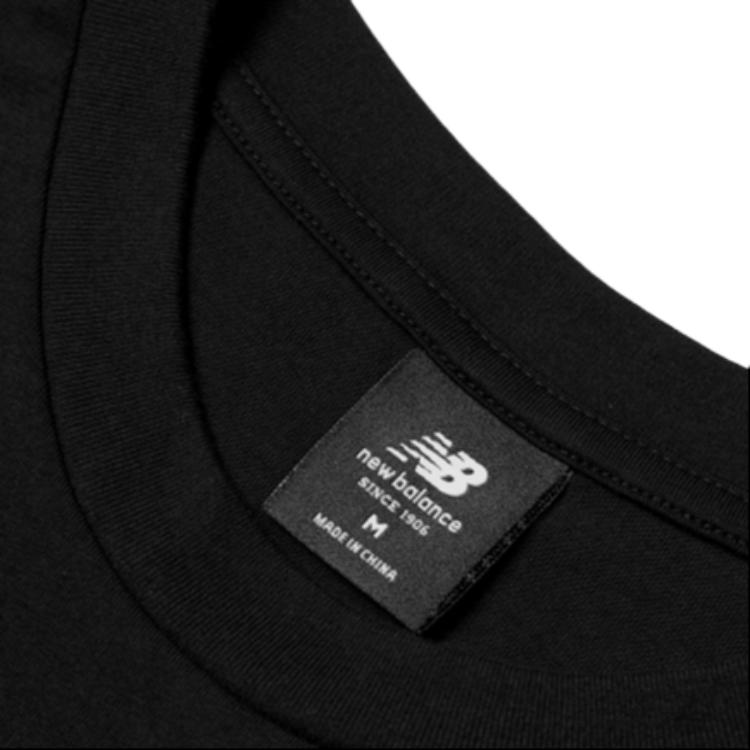 New Balance T Shirts Men's Black Crew Neck Moderate Straight Fit AMT23514-BK