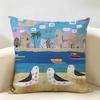 Retro Springtime Village Plants Cushion Cover Natural Linen Organic Fabric DoubleSided Printing Room Sofa Decor Pillow Case