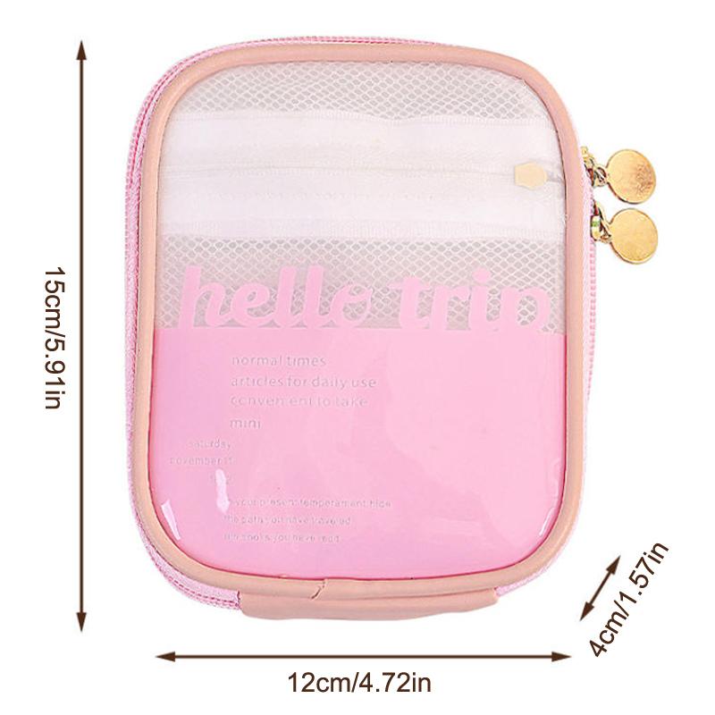 Borsa Trasparente in PVC per Cosmetici da Viaggio Portatile Mini Impermeabile Borsa per Rossetto Cosmetico Grande Apertura con Cerniera Borsa a Mano da Esterno