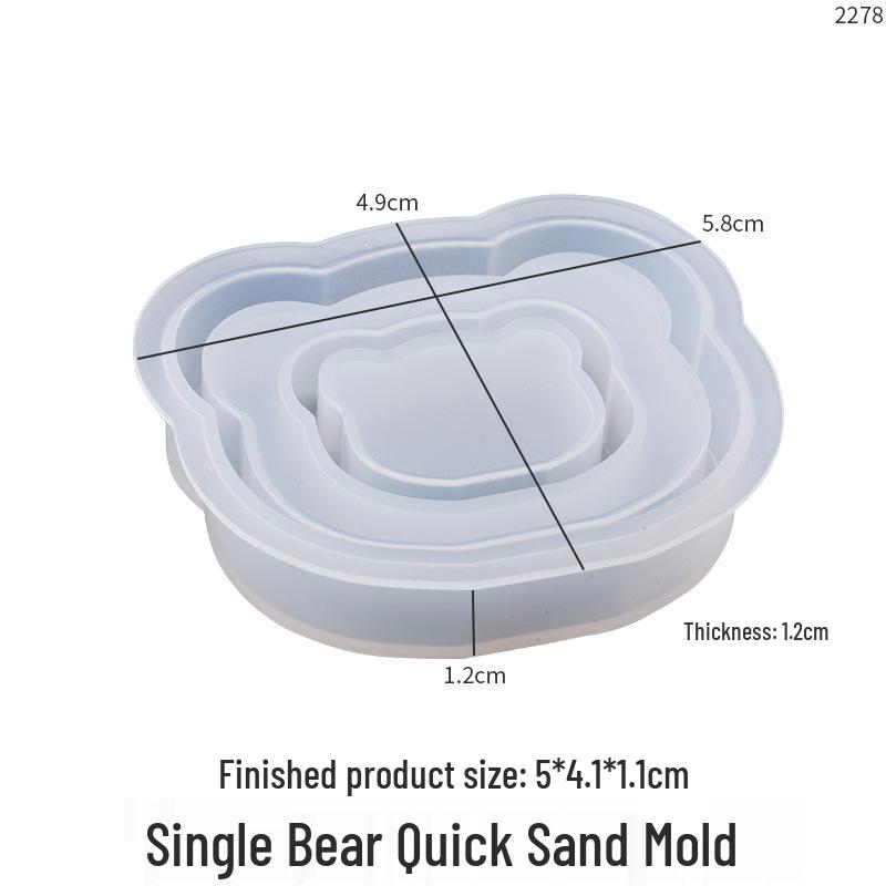 Poppy DIY Epoxy Resin Star Moon Double Layer Sand Keychain Silicone Mold