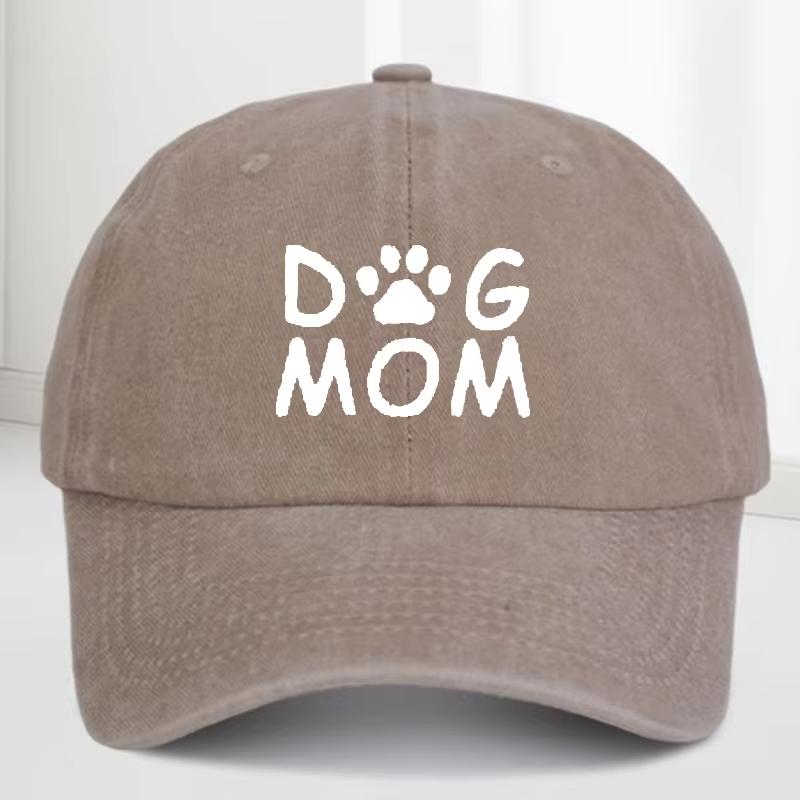 Unisex's and Women's Universal Dog Paw Print DAD & MOM Letter Retro Washed Soft Top Baseball Cap, Adjustable for All Seasons