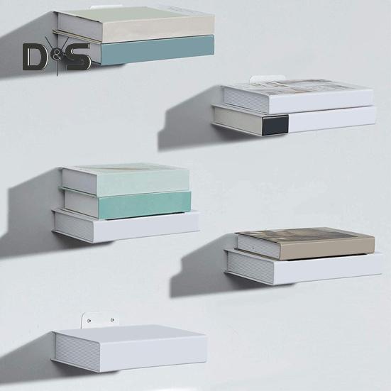 Invisible Floating Bookshelf Wall Mounted Book Shelves for Book Plants DVDs Iron Wall Organizer for Home Office Classroom