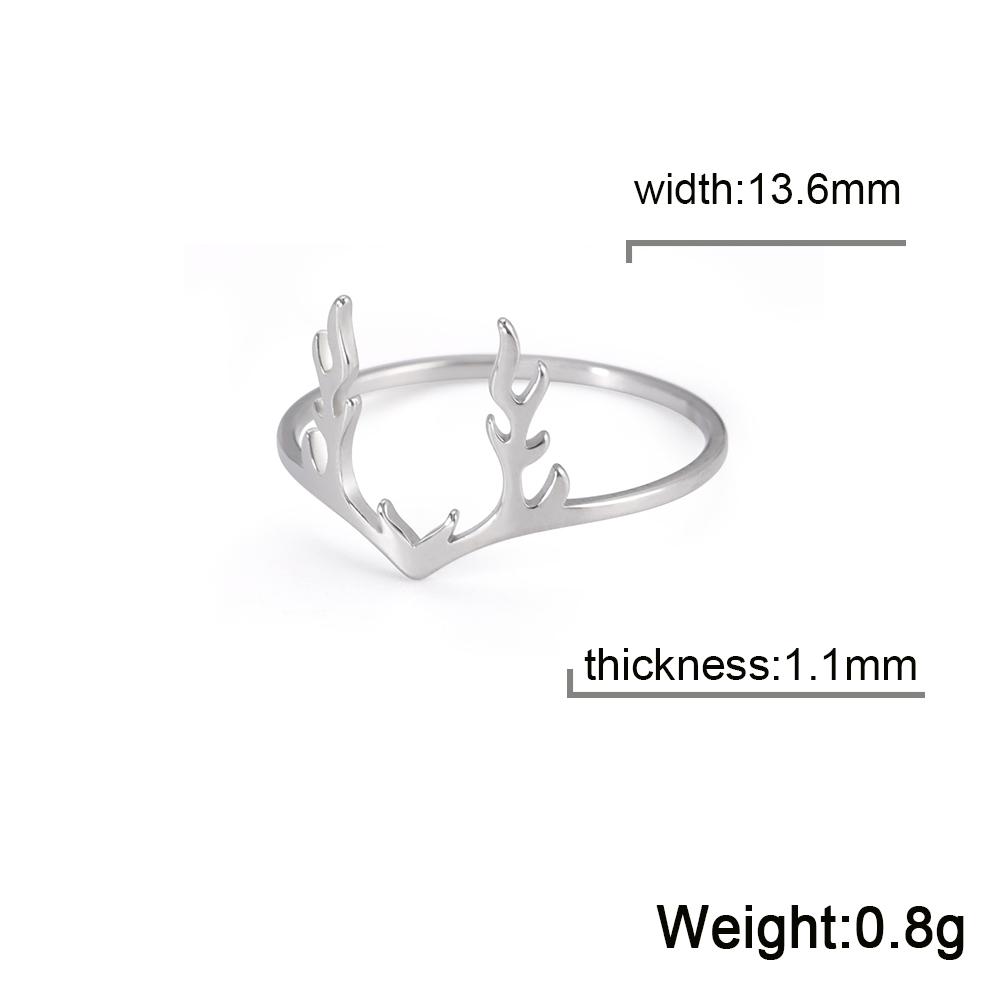 

Cazador Elk Antler Rings for Women Girls Jewelry Stainless Steel Animal New in Rings Anniversary Birthday Gift Wholesale 2026 6 серебряный