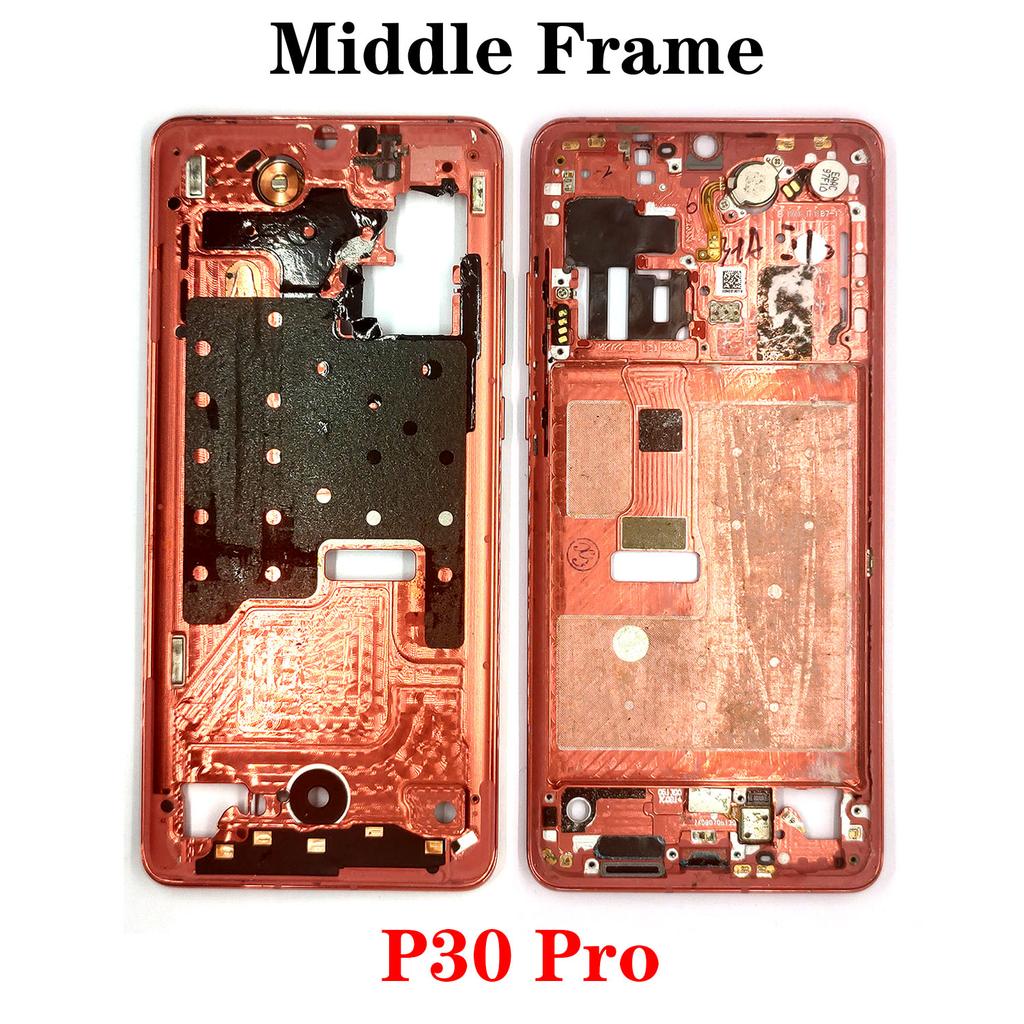 OG For Huawei P20 P30 P40 P50 P50E P60 P70 Pro Plus Ultra Art Middle Frame Housing Front LCD Bezel Cover With Side Button