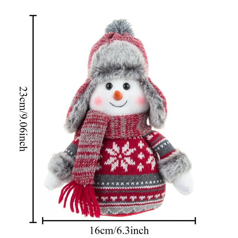 1Pcs Christmas Decoration Gift Lei Feng Hat Snow Doll Plush Toy Snowman Window Display Ornament Cute Festive Atmosphere