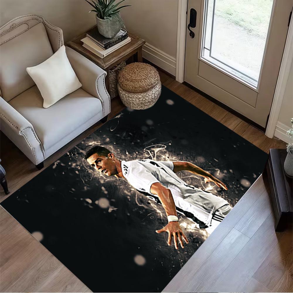 Ronaldo's Dynamic Leap Floor Mat Design for Outdoor Playrooms Foyer Living Rooms Anti-slip Rug Office Home Decor