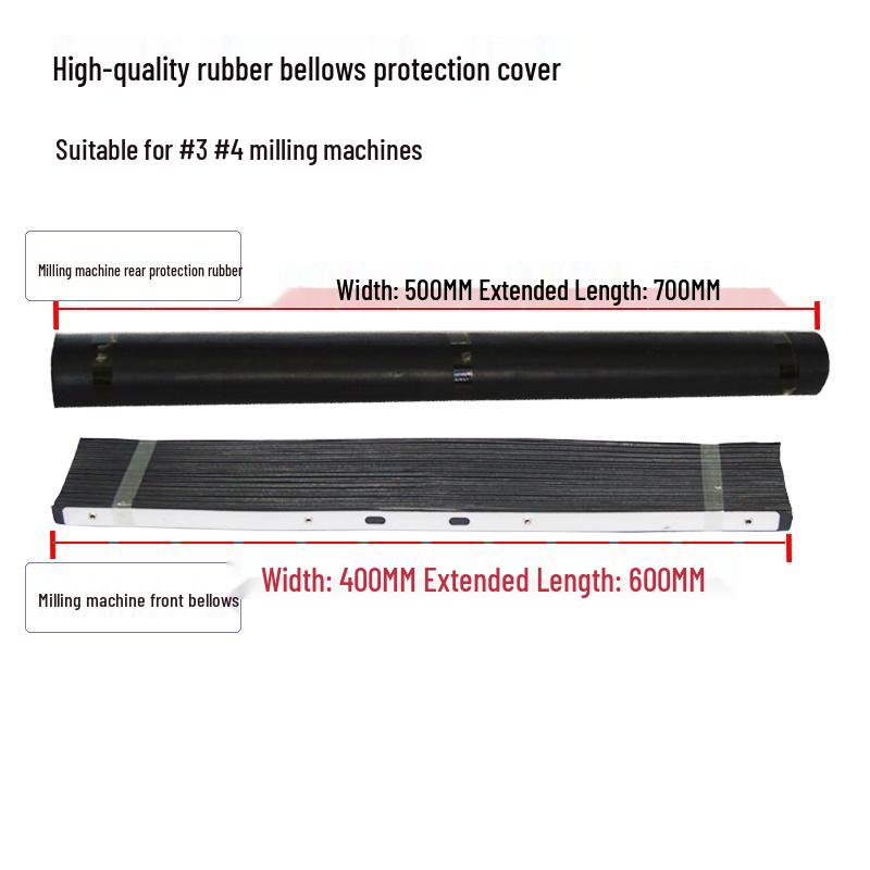 Turret Milling Machine Rubber Bellows Protective Cover - Anti-Iron Filings & Chip Guard