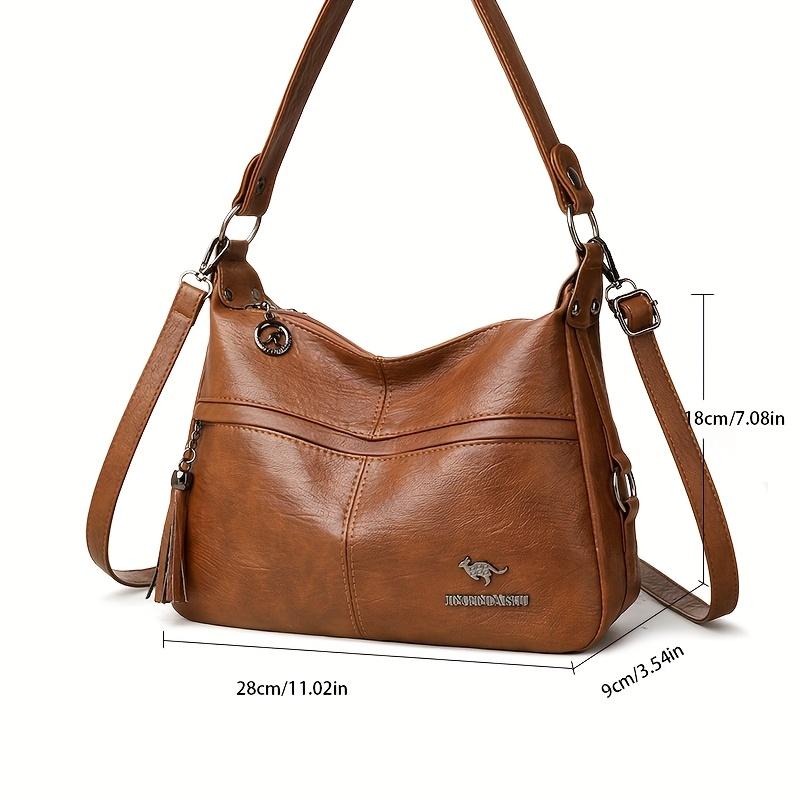 Bolso de Hombro para Mujer a la Moda Diseño Clásico con Borla Exquisita Bolso de Mano Casual para Mujer