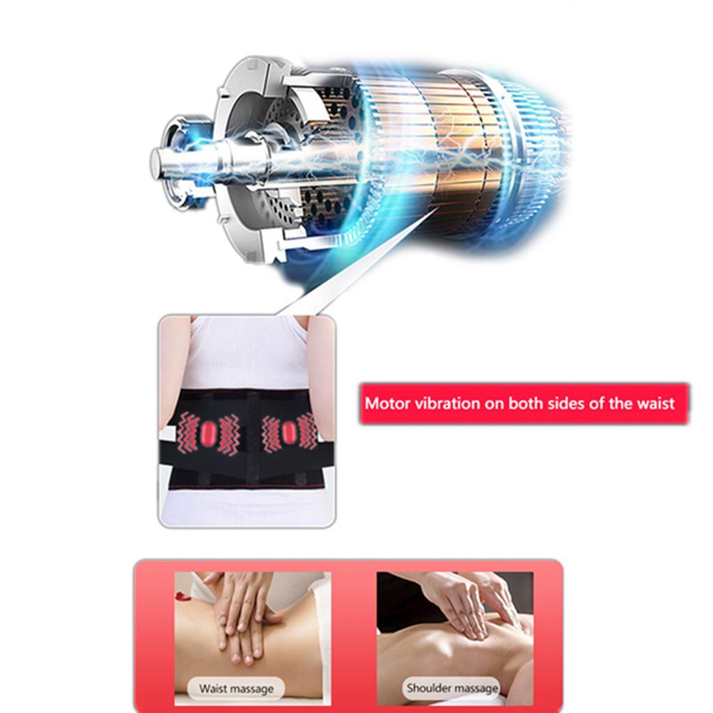 3 Sizes Electric Heat Therapy Far Infrared Vibration Hot Compress Waist Pain Relieve Belt