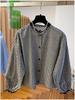 Women's Long Sleeve Korean Plaid Shirt with Lace Ruffles - Black & White, Spring 2026