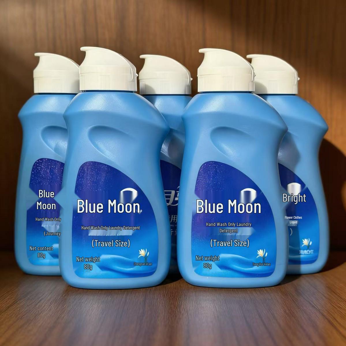 Compact 80g Bright Moon Blue Hand Wash - Travel-Sized Laundry Detergent for Hotels/Gear Moon