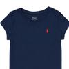 Polo Ralph Lauren Solid Color Round Neck Logo Embroidered Short Sleeve T-Shirt Kids Tops Deep-Blue 313833549-010