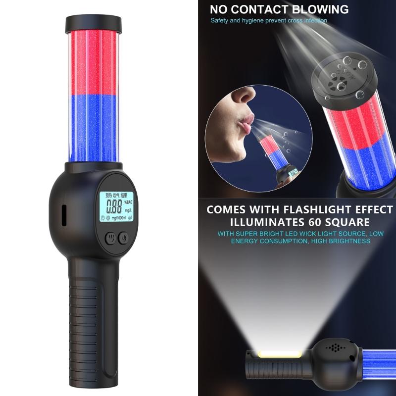 Digital Breathalyzer Tester with Large Screen Flashlight Meter Portable Quick Response Testing Meter