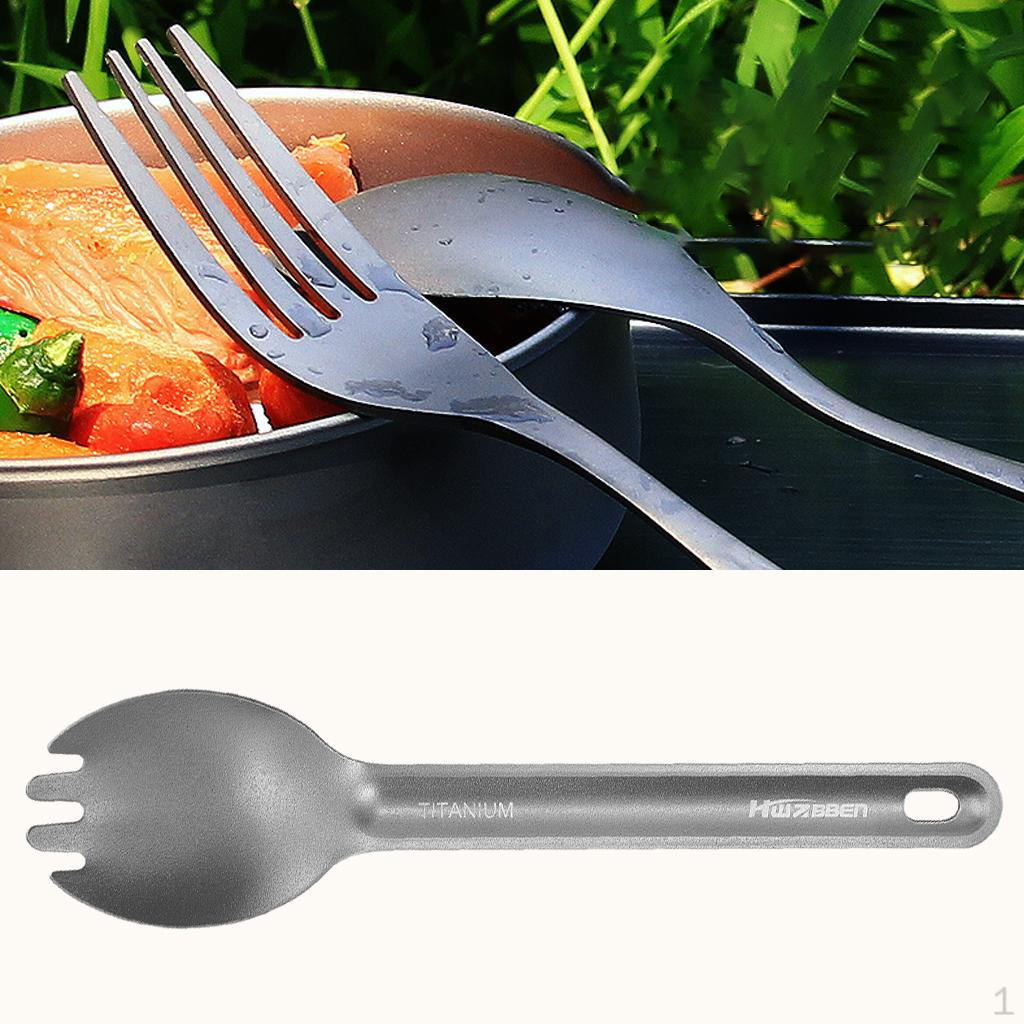 1pc Titanium Spoon/Spork/Fork Light Weight Camping Tableware Accessories