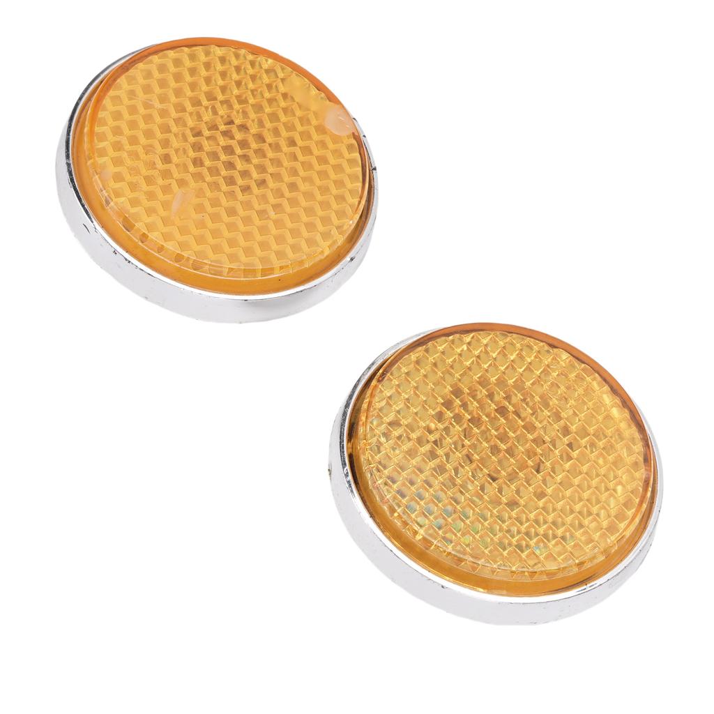 2PCS Front Fork Cover Reflector Amber M6 Bolt Motorcycle Round Front Fork Reflective Cover Replacement for C70 CB100