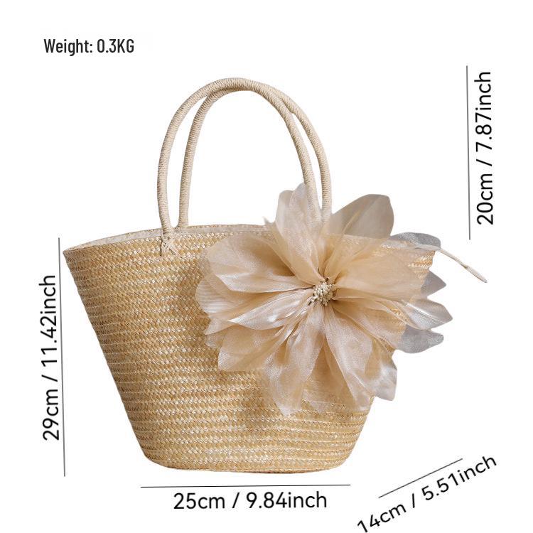 2025 Simple Straw Bag: Women's Pastoral Ins-Style Handbag for Beach Vacations