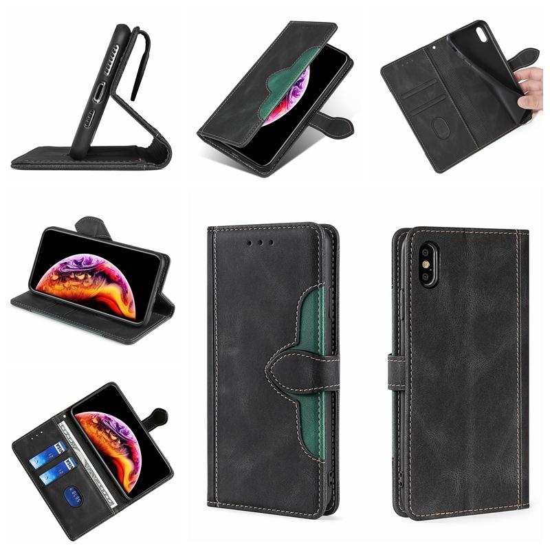 Telefondeksel til Samsung Galaxy S6 S7 Edge S8 S9 S10 S20 S21 Plus Ultra Fe Note 8 9 10 20 Lommebok Flip Lær Kortspor Bokdeksel