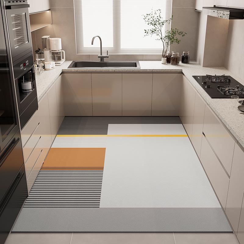 Geometric Diatom Mud Kitchen Floor Mat - Water-Absorbent, Quick-Drying, Stain & Wear Resistant