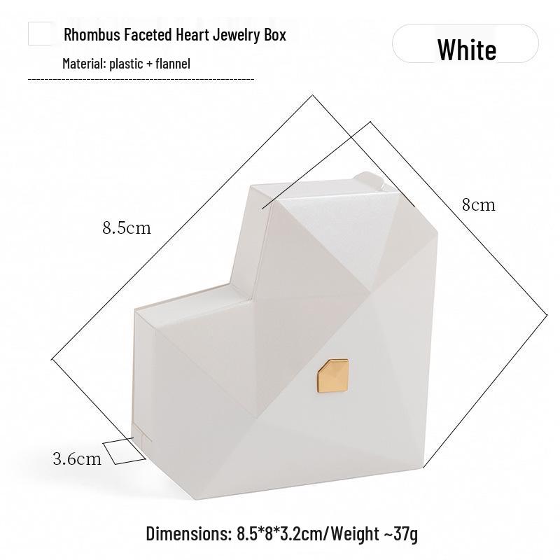 Heart-shaped Diamond Surface Jewelry Box - Automatic Opening Proposal Ring Storage