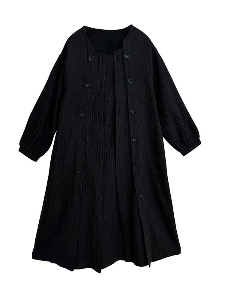 XITAO Temperament Long Sleeve Patchwork Dress LJ1073