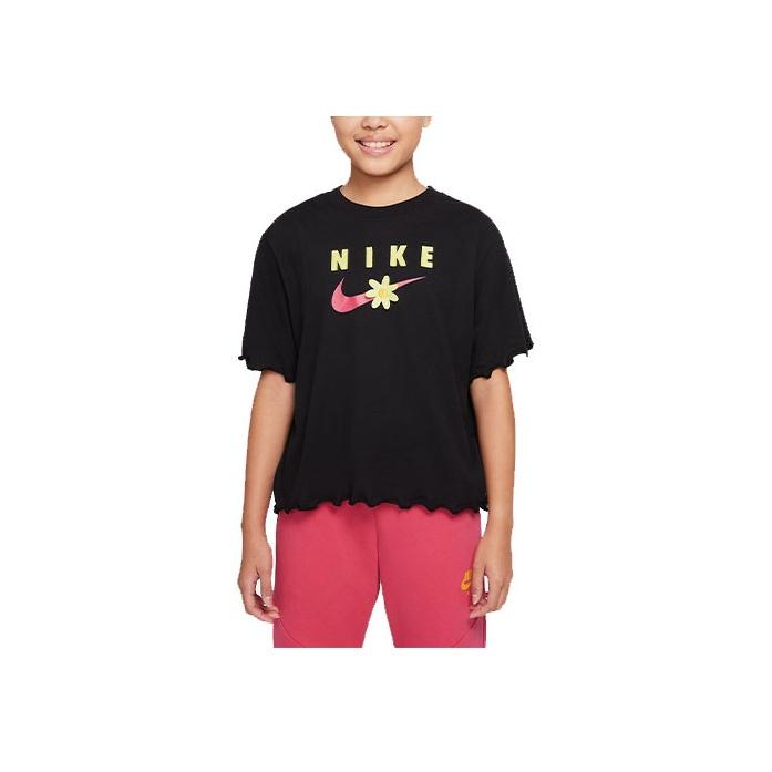 Nike Kids FW22 Printed Casual Short Sleeve T-Shirt Kids Tops Black DO1351-010