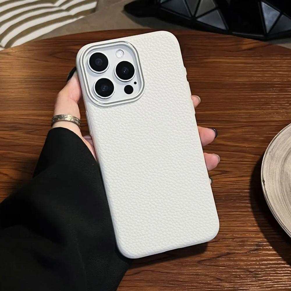 Desert Gold Lychee Pattern matte phone case for For Iphone 16 15 14 13 12 11 Pro Max full shockproof leather soft back bumper cover