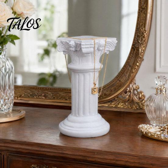 Talos Vintage Roman Column Candle Holder, Greek Resin Statue, Mini Pillar Candlestick Stand for Dinner Wedding Centerpiece
