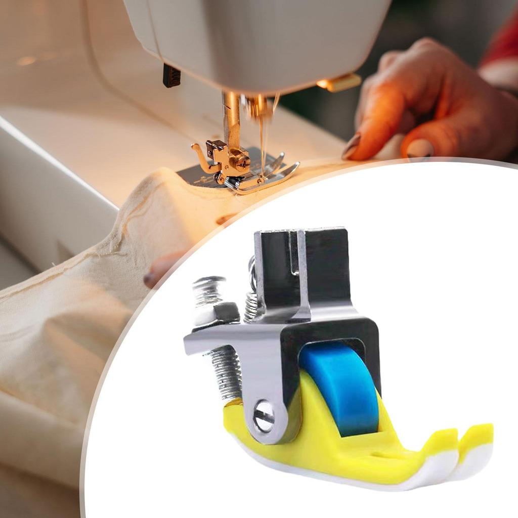 Roller Presser Foot Auxiliary for Thick and Thin Fabric Universal Rubber Wheel Presser Foot for Sewing Machine