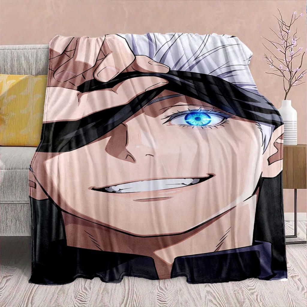 Jujutsu Kaisen Flannel Printed Blanket Warm Cozy Soft Throw Lightweight Sofa Bed Home Decor -QJY