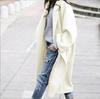 2022 Women's Plus Size Woolen Overcoat - Stylish European & American Solid Color Design