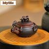 200ml Purple Pottery Cow Turning Qiankun Hand Grab Teapot Elegant Tea Infuser Pot Tea Maker Kettle With Strainer Tea Services