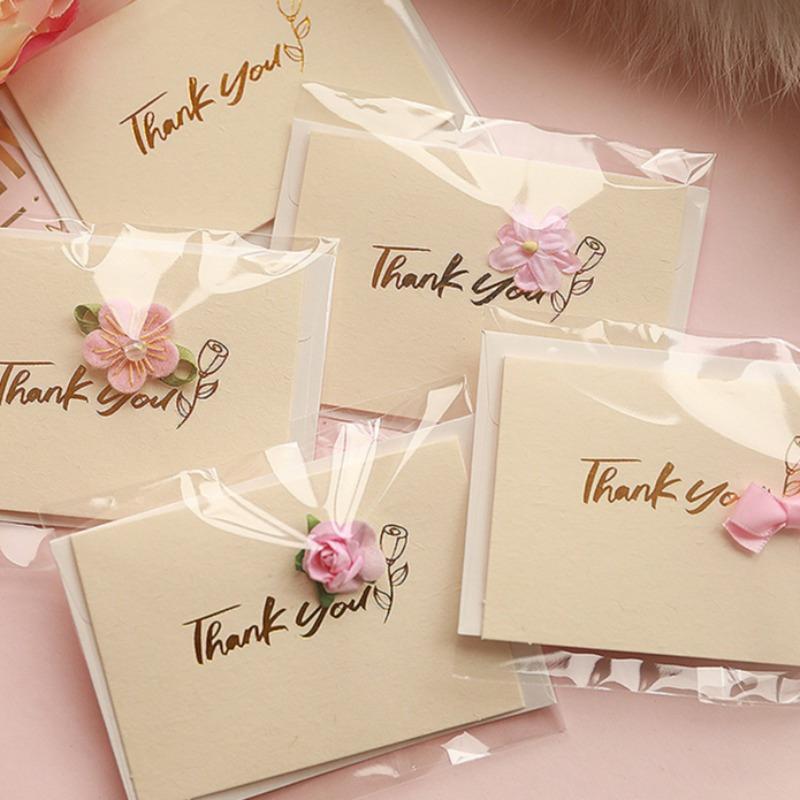 2pcs Flower Greeting Cards Blank Inside Messages Birthdays Anniversaries Thank You Card Valentine's Day Wedding Invitation Card