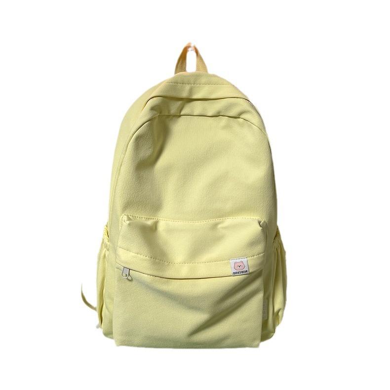 Schoolbag sweet soft sister solid color large capacity student schoolbag 1011 autumn new female college students ins light casual double