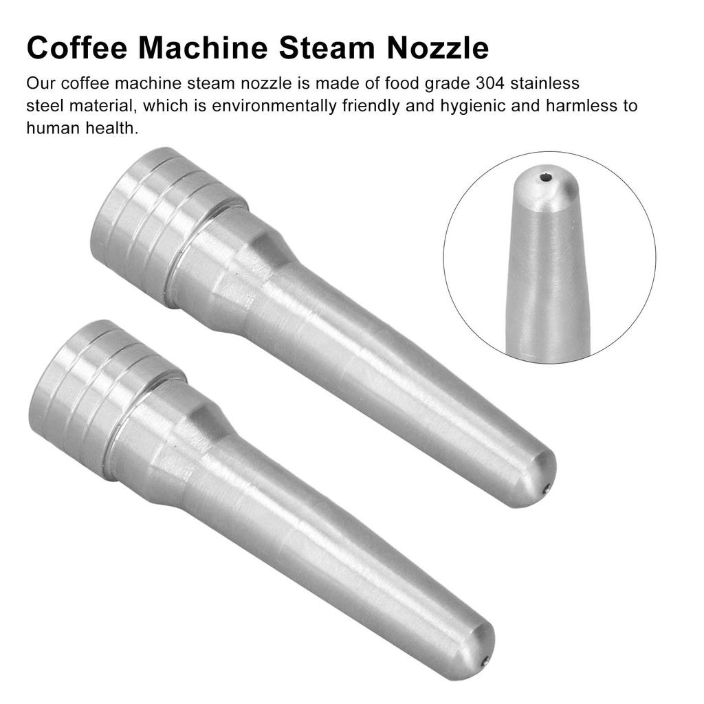 2 Stück Kaffeemaschinen-Dampfdüse Edelstahl Milchschaum-Dampfdüse für Heimküche Café Milchteeladen (Erweiterte Version)