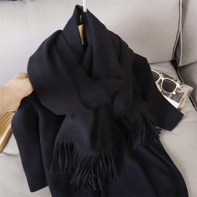 New 29 Color Winter Scarf For Women Long Warm Cashmere Scarves Solid Lady Shawl Wrap Hijab Female Pashmina Bandana Head Scarfs