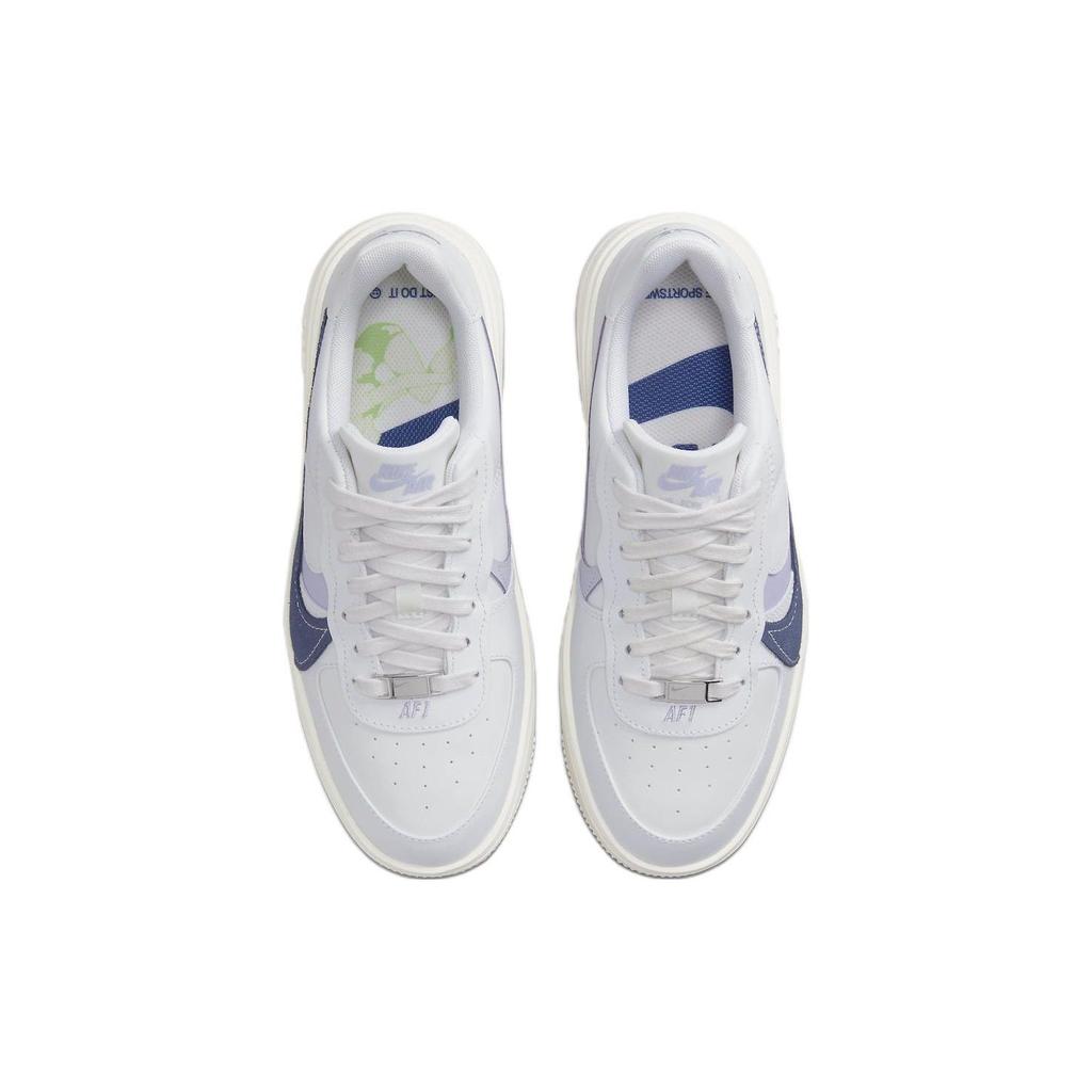 Nike Air Force 1 PLT.AF.ORM LV8 White Oxygen Purple Women Sneakers Summit-White Sail Midnight-Navy FD0382-121