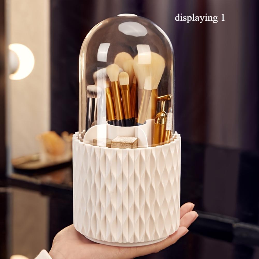 Multifunktionale, um 360 ° drehbare Aufbewahrungsbox für Make-up-Pinsel, tragbare Aufbewahrungsbox für Desktop-Kosmetik, Lippenstift, Augenbrauenstift, Lidschattenpinselhalter