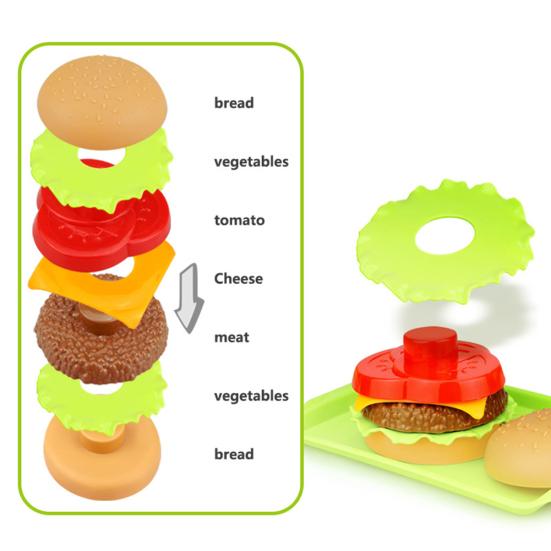 Simulation Fast Food Hamburger French Fries Kitchen Model Kids Pretend Play Toy