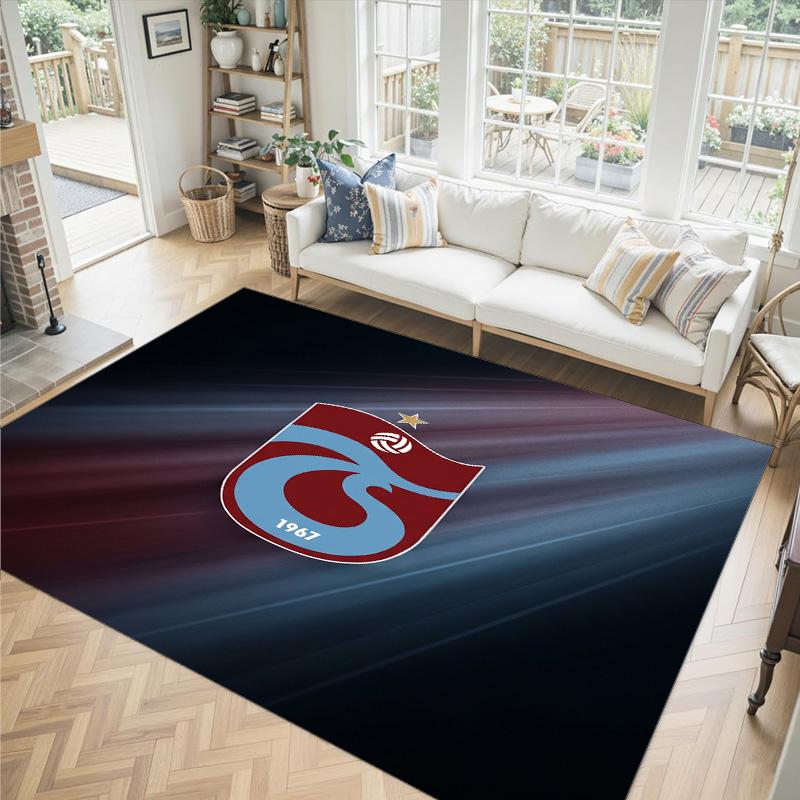 Trabzonspor FC Design Crystal Velvet Carpet Cozy Non?Slip Printed Rug For Bedroom Living Room Entrance