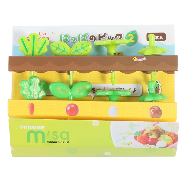 8Pcs/Set Fruit Fork Toothpick Leaves Decoration Lunch Box Bento Accessories