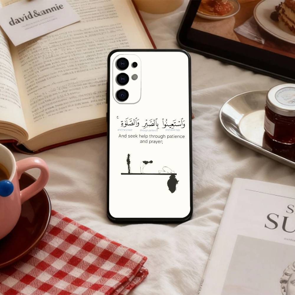 Q-Quran S-Sabr Islam Patience   Phone Case For Samsung S 25,24,23,22,30,21,10,9,Ultra,Plus,Lite,FE,4,5 G Soft Black Case Samsung S21plus