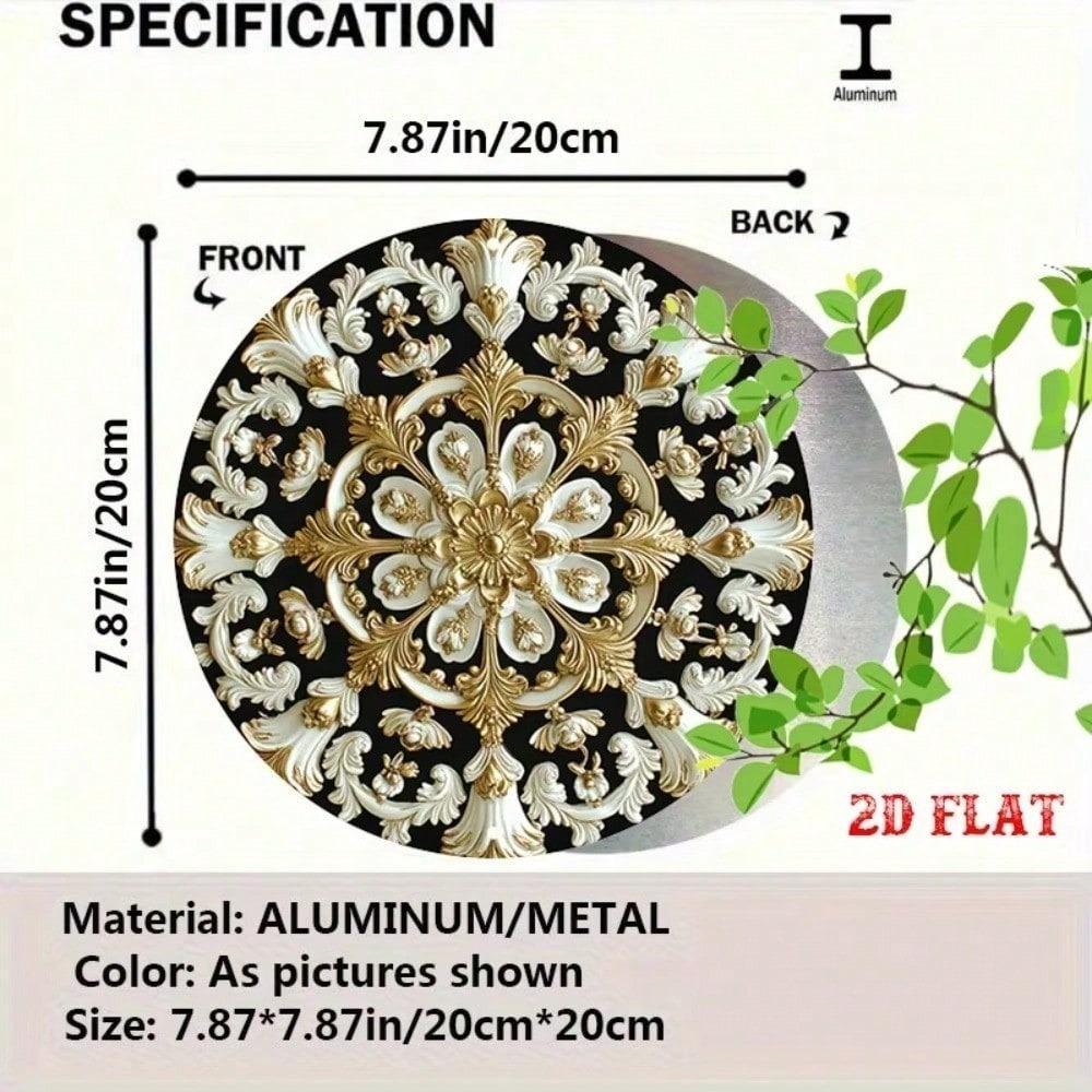 Vintage Round Tin Sign Retro Wall Art Flat Metal Poster for Bedroom Living Room Bar Garage
