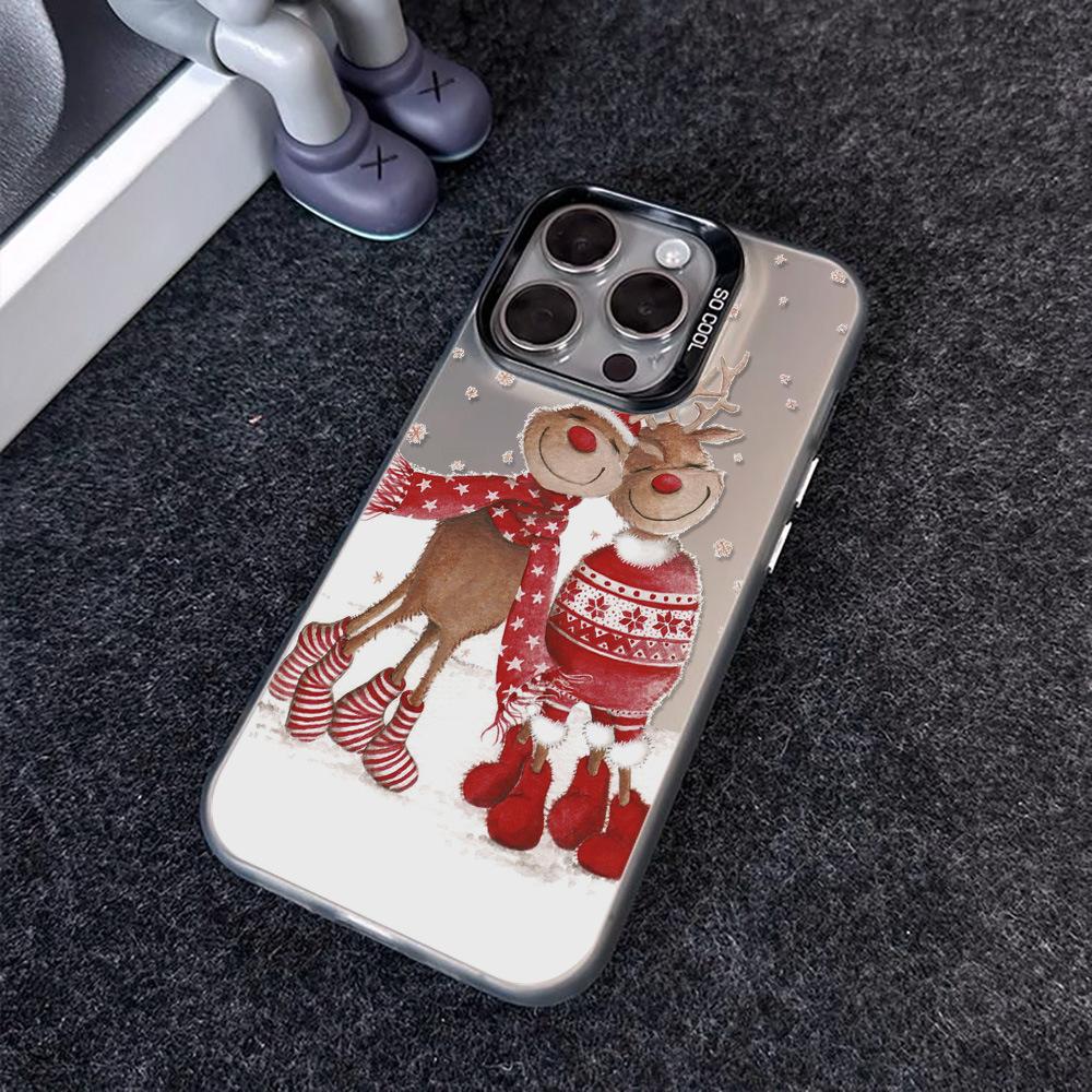 Two Little Elk Christmas Applicable iPhone17ProMax Mobile Phone Case Apple 15/14 Niche 16Pro Premium