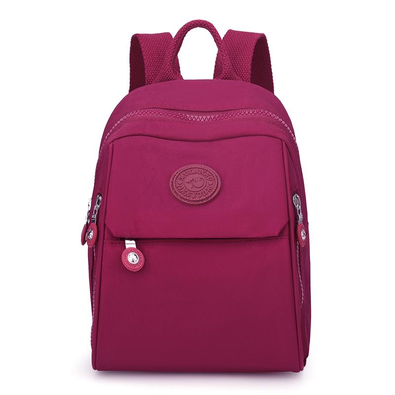 Women's Backpack Solid Color Schoolbag Nylon Travel Bag Shell Backpack