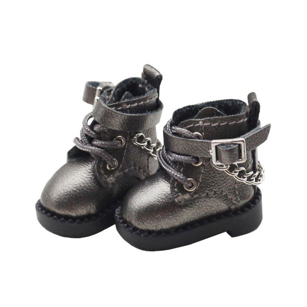 1 Pair Mini OB11 Doll Shoes Chain Boots 1/12 Bjd Doll Shoes Cute Bjd Doll Chain Shoes  Kids Gifts