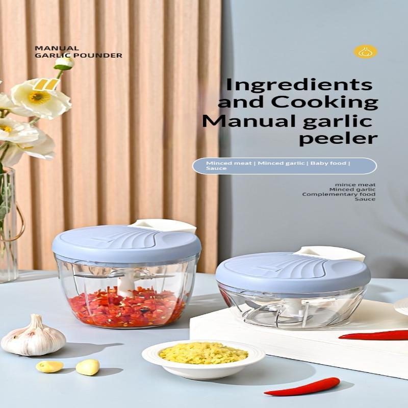 Manual Pull Crusher Food Chopper Sharp Stainless Steel Manual Meat Mincer Garlic Chopper Rotate Garlic Press Kitchen Accessories