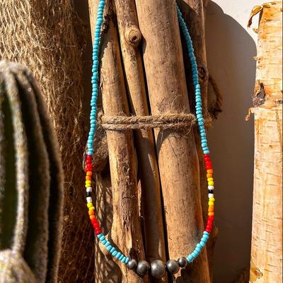 Gioielli Bohémien Fatti a Mano con Perline Y2K Multicolore Perline Riso Perla Navajo Collana con Perline 1 Pezzo