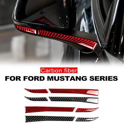 Acessórios para carro para Ford Mustang 2015 - Protetor de tira anti-fricção de espelho retrovisor de fibra de carbono Adesivo anticolisão