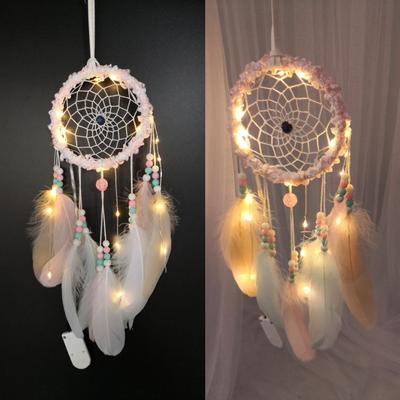 Romantic Hanging Drop Feathers Dream Catcher Dream Catcher Pendant with Light Feather Dreamcatcher Home Decor Home Bedroom Decor