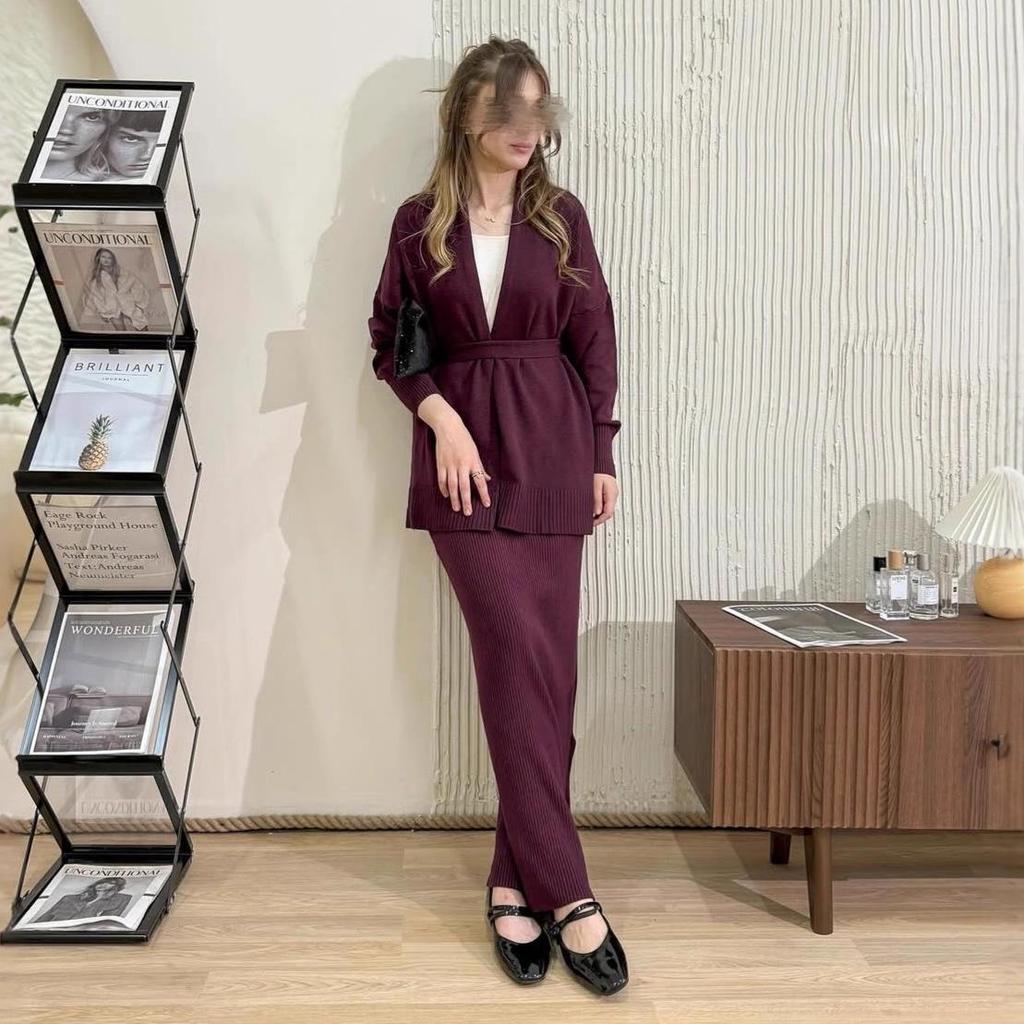 2025 Autumn Lace-Up Knit Sweater Cardigan Dress: Warm, Versatile, and Stylish for Cross-Border Fashion
